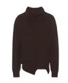 The Row High-neck Ribbed Wool Pullover In Brown