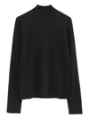 The Row High-neck Rolled Marciat Sweater In Black