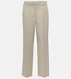 The Row High-rise Straight Wool Pants In Beige
