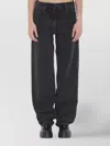 The Row High Waist Straight Leg Denim Trousers In Black