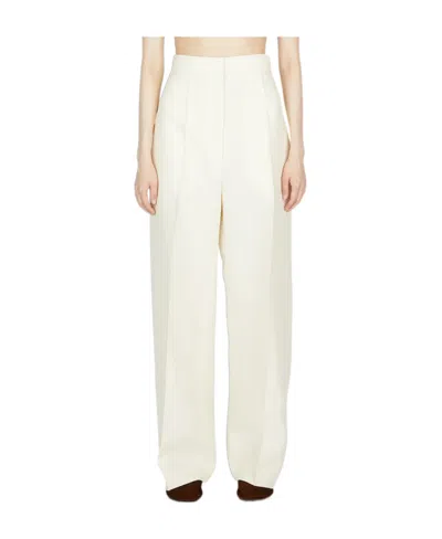 The Row High-waisted Casual Pants In White