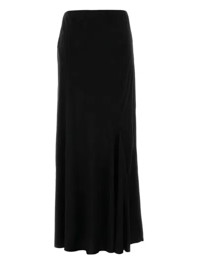 The Row High-waisted Midi Skirt In Black