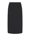 The Row High Waisted Midi Skirt In Black