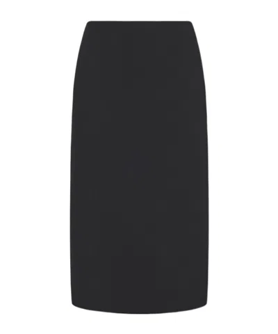 The Row High Waisted Midi Skirt In Black