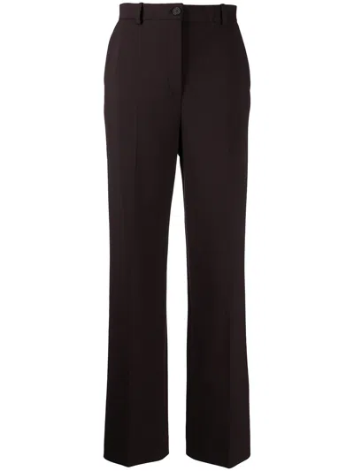 The Row High-waisted Straight-leg Trousers In Gray