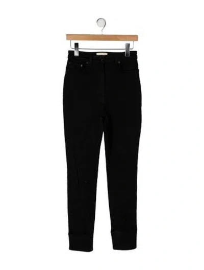 Pre-owned The Row High-rise Skinny Leg Jeans In Black