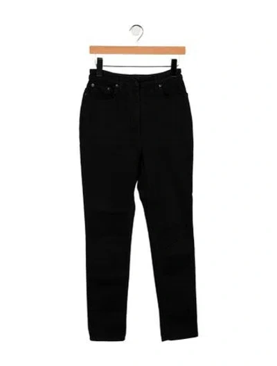 Pre-owned The Row High-rise Straight Leg Jeans In Black