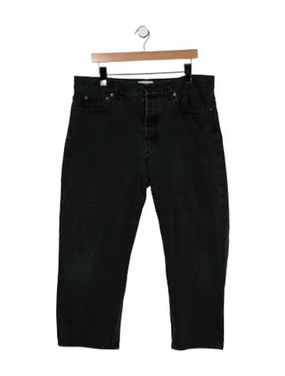 Pre-owned The Row High-rise Straight Leg Jeans In Black