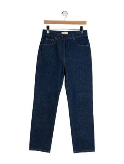 Pre-owned The Row High-rise Straight Leg Jeans In Blue
