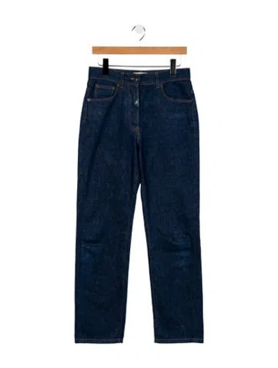 Pre-owned The Row High-rise Straight Leg Jeans In Blue