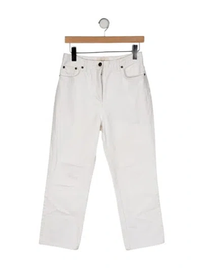 Pre-owned The Row High-rise Straight Leg Jeans In White