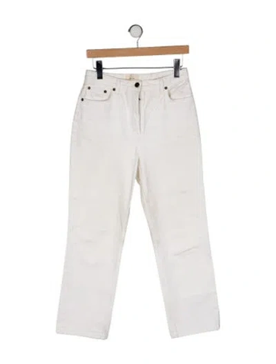 Pre-owned The Row High-rise Straight Leg Jeans In White