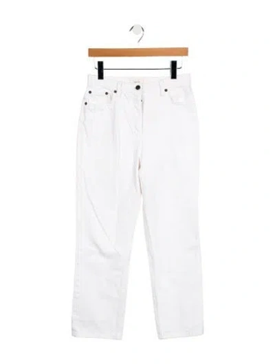 Pre-owned The Row High-rise Straight Leg Jeans In White