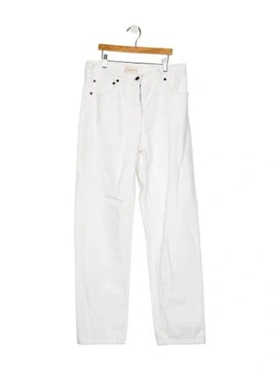 Pre-owned The Row High-rise Straight Leg Jeans In White