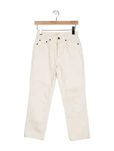 Pre-owned The Row High-rise Straight Leg Jeans In White
