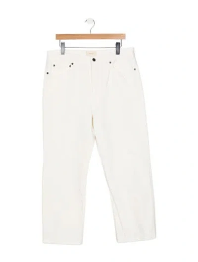 Pre-owned The Row High-rise Straight Leg Jeans In White
