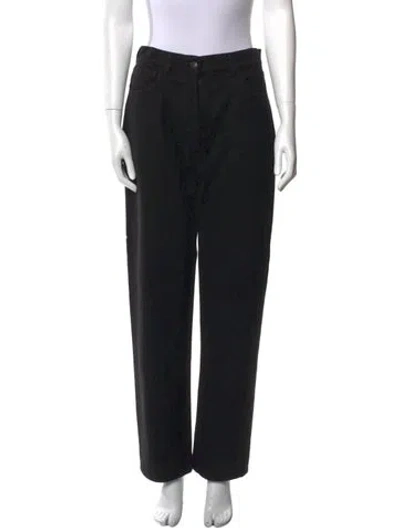 Pre-owned The Row High-rise Wide Leg Jeans In Black