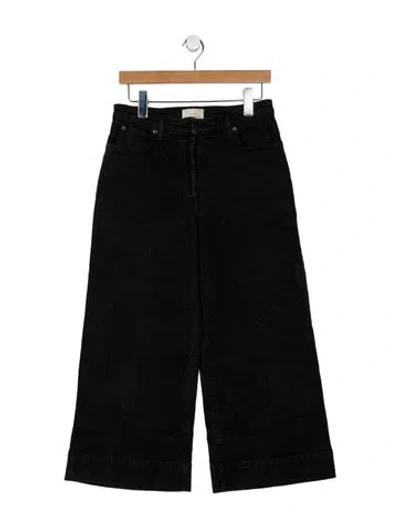 Pre-owned The Row High-rise Wide Leg Jeans In Black