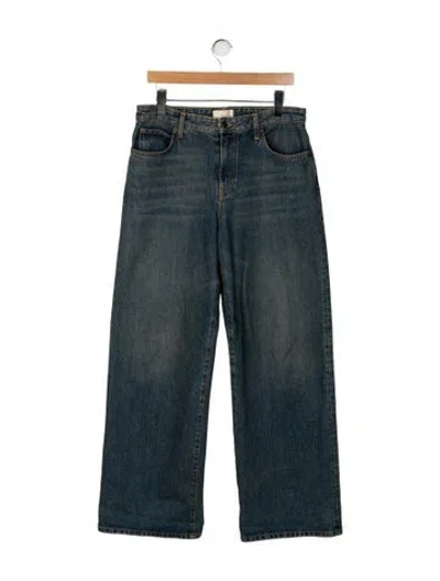 Pre-owned The Row High-rise Wide Leg Jeans In Blue