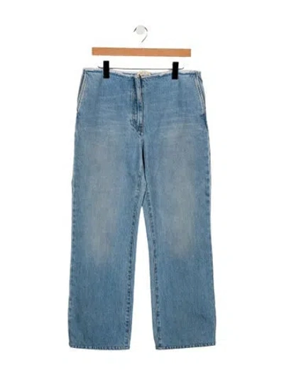 Pre-owned The Row High-rise Wide Leg Jeans In Blue