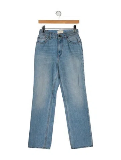 Pre-owned The Row High-rise Wide Leg Jeans In Blue