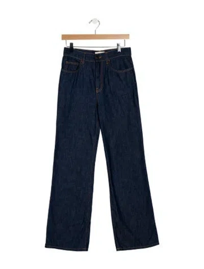 Pre-owned The Row High-rise Wide Leg Jeans In Blue