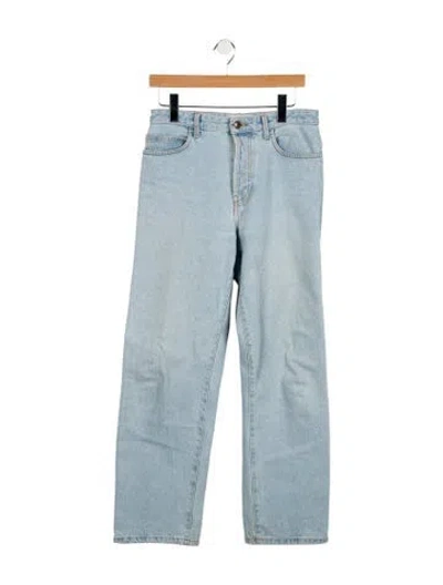 Pre-owned The Row High-rise Wide Leg Jeans In Blue