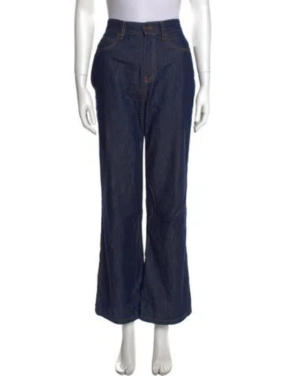 Pre-owned The Row High-rise Wide Leg Jeans In Blue