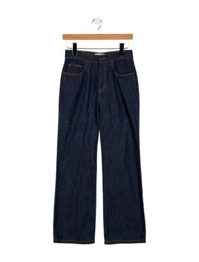 Pre-owned The Row High-rise Wide Leg Jeans In Blue