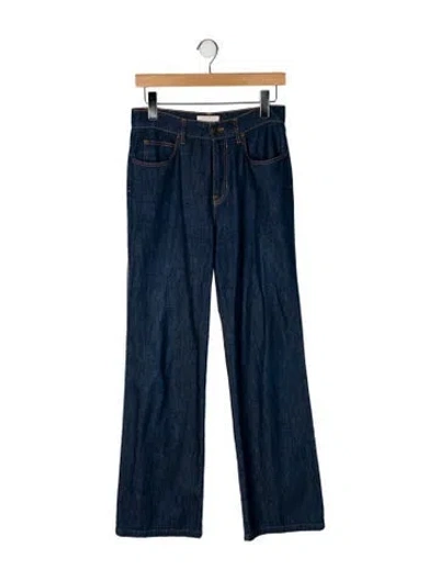 Pre-owned The Row High-rise Wide Leg Jeans In Blue