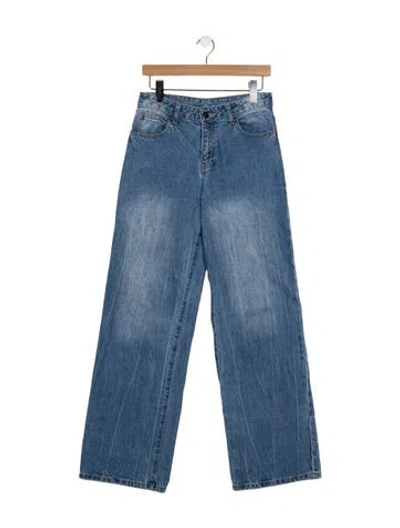 Pre-owned The Row High-rise Wide Leg Jeans In Blue
