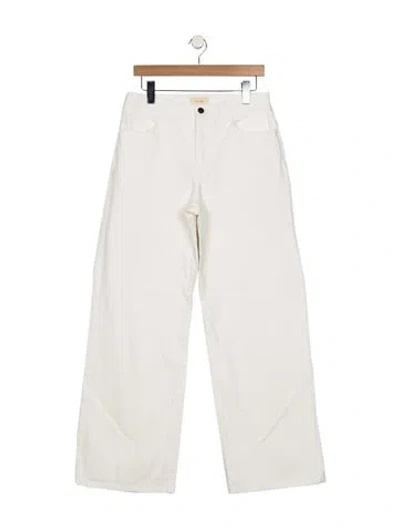 Pre-owned The Row High-rise Wide Leg Jeans In White