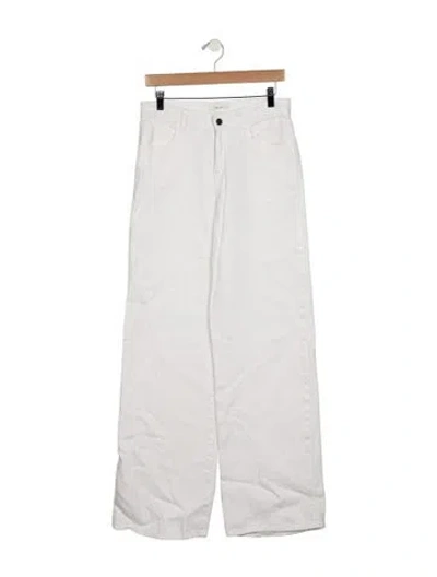 Pre-owned The Row High-rise Wide Leg Jeans In White