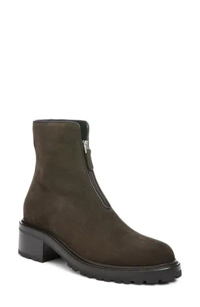 The Row Hike Zip Leather Bootie In Brown
