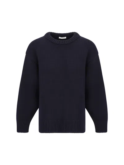 The Row Essentials Ophelia Wool And Cashmere-blend Sweater In Blue