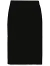 The Row Midi Pencil Skirt In Black Wool In Black