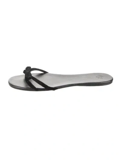 Pre-owned The Row Hollie Leather Flip Flops In Silver