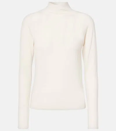 The Row Honna Wool Turtleneck Top In Beige