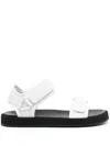 The Row Hook And Loop Leather And Neoprene Sandals In White