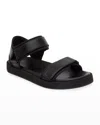 The Row Hook And Loop Nappa-leather Sandals In Black