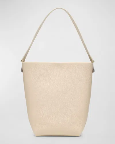 The Row Hook Small N/s Tote Gold In Lux Grained Calfskin In Ivory