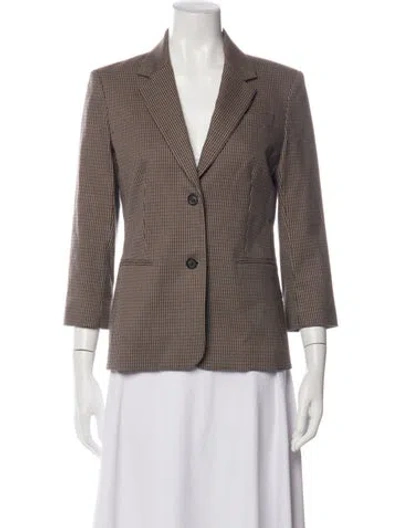 Pre-owned The Row Houndstooth Print Blazer In Brown