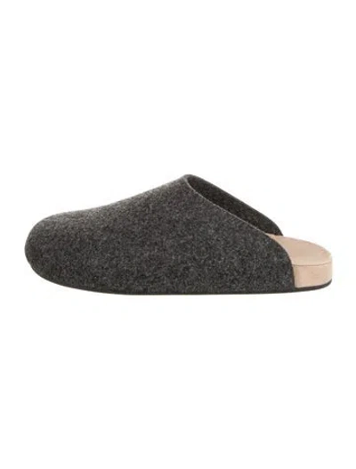 Pre-owned The Row Hudson Felt Slippers In Black