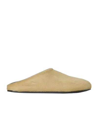 The Row Hudson Horsehair Slippers In Brown