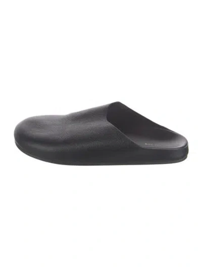 Pre-owned The Row Hudson Leather Mules In Black