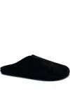 The Row Hudson Suede Slide Mules In Black