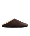 The Row Hudson Shearling-lined Suede Mules In Brown