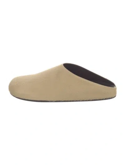 Pre-owned The Row Hudson Slide Calf Hair Slides In Neutral