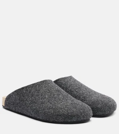 The Row Hudson Slippers In Gray