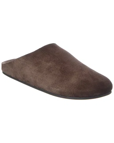 The Row Hudson Suede Mule In Brown